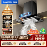 创维（Skyworth）欧式顶吸式抽排油烟机 家用T型24立方大吸力云板环吸 一级能效自净清洗CXW-360-Y036
