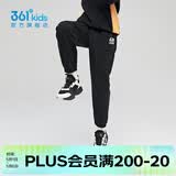 361°童装儿童裤子男童运动裤春季新款大童男孩卫裤夏季女童长裤 【夏季针织】经典黑 170