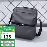 高尔夫GOLF单肩包男士休闲斜挎包男大容量牛津布学生随身小挎包可装ipad轻便手机包防泼水运动男包 黑配灰 