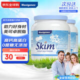 Maxigenes美可卓脱脂高钙0蔗糖奶粉女士中老年儿童1kg*2罐送礼营养品