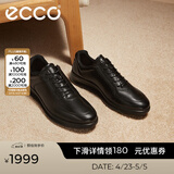 爱步（ECCO）经典皮鞋  春夏舒适牛皮革商务休闲鞋男士增高男鞋 雅仕207124 黑色20712401001 39
