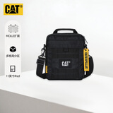 卡特（CAT）单肩包斜挎包11英寸iPad记者包户外战术MOLLE扩展副包 84036 黑