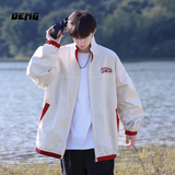 OEMG日系cityboy外套男女春秋夏季两面穿潮牌棒球服潮流上衣情侣夹克 红色 L 【建议120-135斤】