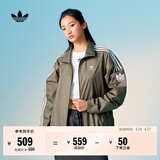 adidas情侣款复古风梭织立领夹克外套男女秋季阿迪达斯官方三叶草   岩层橄榄绿   2XL