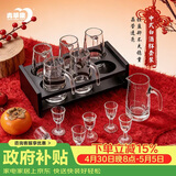 青苹果白酒杯分酒器套装 加厚玻璃一口杯品鉴小酒杯烈酒杯二两杯分酒壶
