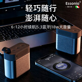 ESSONIO意大利品牌5.3蓝牙音箱小巧便携式重低音炮IPX7防水可运动户外可家用插卡迷你型户外小音响 黑色【迷你便携+IPX7防水】