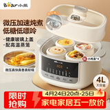 小熊（Bear）电炖锅 炖盅 隔水炖锅炖汤盅煲汤锅 燕窝炖盅婴儿煮粥 电炖盅4.1L家用3-4人微压电炖锅DDZ-J25G2