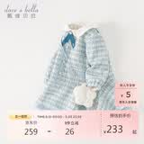 戴维贝拉儿童连衣裙2023秋冬女童小香风裙子宝宝加绒公主裙冬