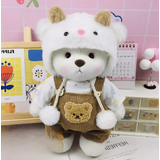 史泰萌（ShiTaiMeng）手工关节熊玩偶泰迪熊公仔毛绒玩具抱枕布娃娃女友圣诞节生日礼物 绵羊套装+白熊 30厘米+礼袋+纸箱包装