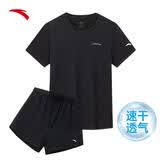 安踏速干运动套装丨女装夏季新款透气短袖短裤羽毛球防走光两件套