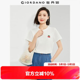 佐丹奴（Giordano）短袖t恤女夏季新款纯棉体恤衫小刺绣圆领休闲上衣13324321