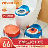 日康（rikang）儿童马桶 1-3-6岁宝宝坐便器便盆 PU软垫三合一功能 蓝色X2004-2