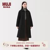 MUJI 女式 蓬松棉服立领大衣 外套女款冬装长款冬季女装棉衣衣服 黑色 L (165/88A)