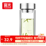 富光双层玻璃杯 大容量高硼硅玻璃泡茶杯子 带茶隔商务办公水杯男女士