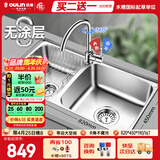 欧琳（OULIN）厨房水槽0涂层SUS304不锈钢洗菜盆洗碗池大双槽洗菜池左右可选