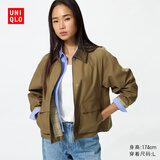 优衣库女装休闲短茄克/巴恩风外套夹克483807 484664 483807/33卡其色 XS