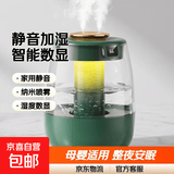 加湿器家用大雾量2025新款家用静音卧室孕妇婴儿空气办公室桌面喷雾宿舍学生女生礼物 【数显款-绿】湿度数显/纳米喷雾/防干烧/氛围夜灯