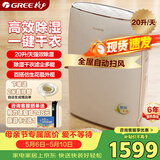 格力（GREE）【干衣除湿】除湿机抽湿机家用20升/天单间≤40㎡低噪除潮回南天除霉干衣智能控湿24H定时DH20EF