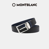 万宝龙MONTBLANC 黑色/靛蓝色双面自由剪裁皮带/腰带118438【礼物】