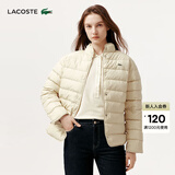 LACOSTE法国鳄鱼女装秋冬时尚潮流立领短款外套羽绒服女|BF5482 E8M/米色 M 38/165