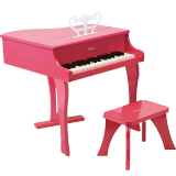 Hape儿童钢琴玩具音乐电子电钢琴仿真木质模拟钢琴音乐男女孩生日礼物 30键粉色钢琴 E0319