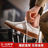 马登工装经典复古德训鞋男低帮休闲鞋潮流运动训练小白鞋平底男士板鞋 灰色 【通勤百搭/夏季阿甘男鞋】 42 (260mm) 男码