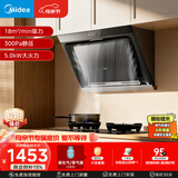 美的（Midea）抽吸排油烟机侧吸式家用抽油烟机 燃气灶 5.0kW猛火灶J30+A3液化气【套装商品】