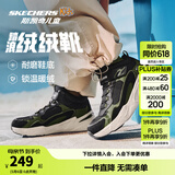 Skechers斯凯奇儿童秋冬休闲男女童二棉鞋轻质加绒保暖靴405222L/302583L 男童/黑色/绿色/BKGR 37