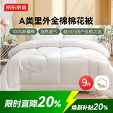 京东京造100%天然新疆棉花被 纯棉被芯双人被子 冬季厚被9斤2.2x2.4m