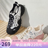 骆驼（CAMEL）丑萌登山鞋女时尚撞色户外休闲鞋 L24S076620 米/银/粉 36