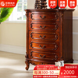 华胥美邦（Hua Xu Mei Bang） 五斗柜 实木斗柜美式储物柜收纳柜简约欧式五斗橱客厅抽屉柜 整装发货五斗柜 92*50*117Cm