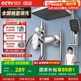 四季沐歌精铜龙头淋浴花洒套装枪灰增压花洒喷头全套手持花洒浴室淋浴器 【电镀款】精铜主体+雨幕顶喷A109