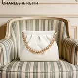 CHARLES&KEITH链条单肩腋下托特包流浪包包女包生日礼物送女友CK2-20671559 【M号】White白色 M
