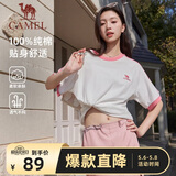 骆驼（CAMEL）迪丽热巴同款纯柔棉T神宽松男女短袖t恤 C35BAXLN056A 樱桃粉 L