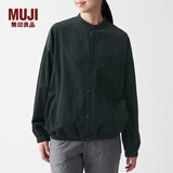 MUJI MUJI 女式 印度棉 灯芯绒 立领衬衫 BCB24A0A 黑色 XS-S