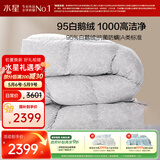 水星家纺羽绒被95%白鹅绒被子冬季加厚冬被芯双人羽绒被200cm×230cm1000g