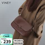 viney牛皮斜挎品牌包包女包大容量单肩邮差包生日母亲节礼物实用送妈妈