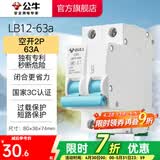 公牛（BULL）断路器家用电源总闸空气开关大功率空开C型断路器佳和LB12系列 【2P 63A空开】