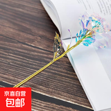 七彩炫光玫瑰花星空彩金浪漫情人节送老婆女友闺蜜礼物氛围玫瑰灯 金箔玫瑰-七彩金-1枝装 【送它一朵永不凋零的爱意玫瑰】