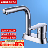 莱尔诗丹（Larsd）面盆水龙头 冷热洗脸盆水龙头全铜主体双孔浴室柜水龙头LD86022