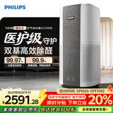 飞利浦（PHILIPS）空气净化器除甲醛烟味神器新房专业家用孕妇婴儿室内换气鼻炎杀菌净化机除螨尘花粉过敏原AC3998