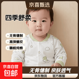 【贝乐咿四季爬服】婴儿纯棉连体衣新生儿连身衣无骨长袖衣服 5861恐龙汽车 90cm 90cm