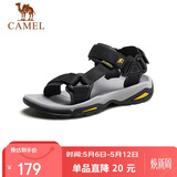 骆驼（CAMEL）户外沙滩潮流平底休闲男士凉鞋子 A822162412 黑色 42