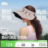 蕉下（beneunder）遮阳帽子女黑胶贝壳防晒帽男太阳帽便携空顶帽大帽檐全脸遮阳 灰