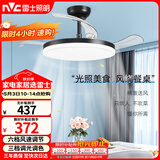 雷士（NVC）照明风扇灯吊扇灯餐厅卧室北欧高显指超薄变频简约黑色42寸36瓦