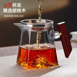 富光（FUGUANG)同款公道杯耐热泡茶杯子茶具带茶漏过滤茶具烧水壶 【实木把手】公道杯 350ml 赠送茶漏*1