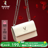 啄木鸟（TUCANO）包包女款2026年牛皮时尚单肩斜挎包女链条包母亲节生日礼物实用 米白银鹿【实用生日礼物送女友】