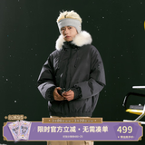 F426【赵露思同款】新国标90绒加厚大毛领工装派克连帽羽绒服 深灰色 S
