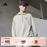 adidas休闲加厚毛圈连帽卫衣套头衫男女秋冬阿迪达斯官方轻运动   金属灰   L