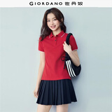 佐丹奴（Giordano）polo衫女夏季翻领上衣珠地布修身短袖POLO衫女05311399